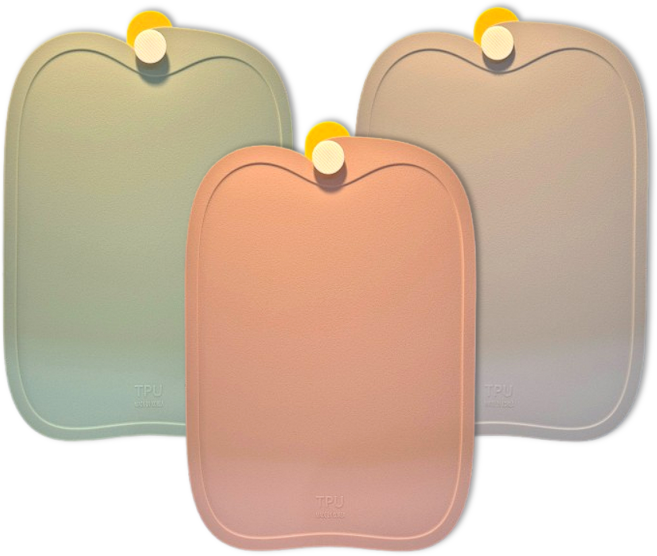 [ 칼자국 x ] MELOA TPU 도마 3종 세트, [파스텔핑크+라이트그린+소프트그레이], 1개