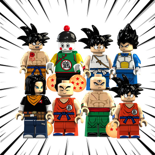드래곤볼/드래곤볼슈퍼/드래곤볼Z 호환블럭 브릭미니피규어 캐릭터 8종 시리즈 VER.01 취미/수집/장식/컬렉션용 커스텀 블록피겨, 1개, 0109. 드래곤볼 8종 세트 VER.1(로켓)