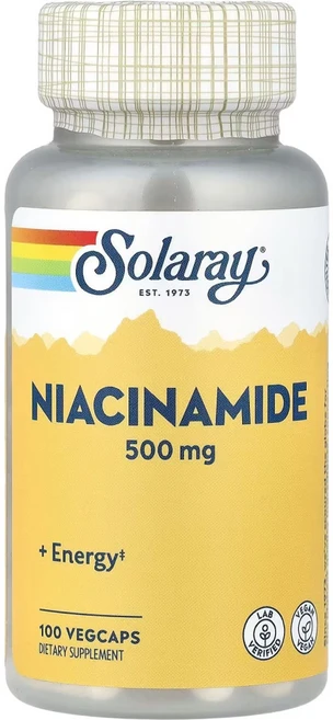솔라레이 나이아신아마이드 500mg 100캡슐 Solaray, 2개, 100정 - 쿠팡