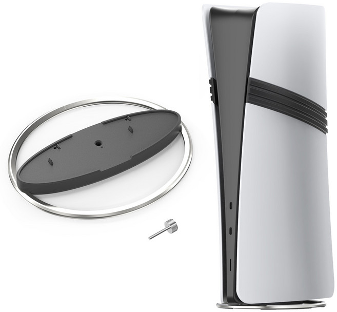 PS5 프로 슬림 수직 스탠드 거치대 받침대 플스5 디스크 디지털 PRO 호환, 1개, 실버, PS5 프로 슬림 공용 수직 스탠드