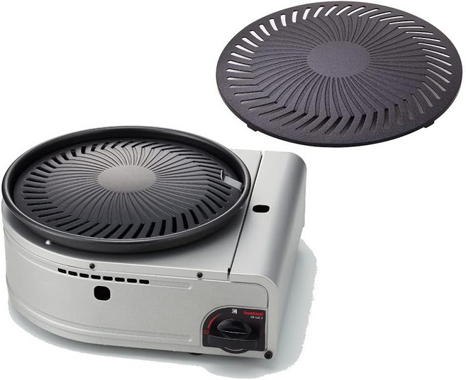 이와타니 고기불판 야키마루 스모크리스 CB-SLG-2 세트 본체+리필 플레이트, 1개