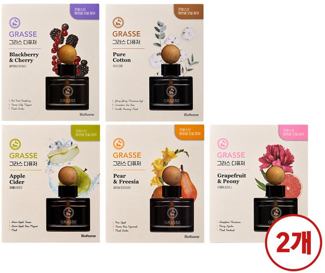 불스원 프리미엄 그라스 차량용 디퓨저, 애플사이다, 2개