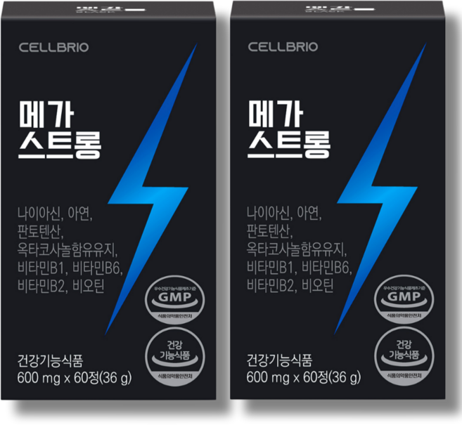 메가스트롱 남성활력 만성피로 옥타코사놀 블랙마카 L아르기닌, 2개, 60정