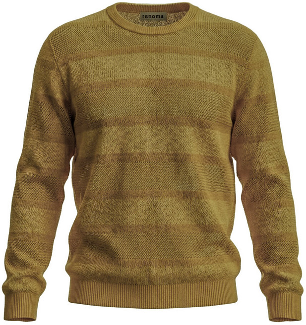 레노마 옴므 레노마 시어 라인 배색 풀오버 머스타드 ROEMKT05A