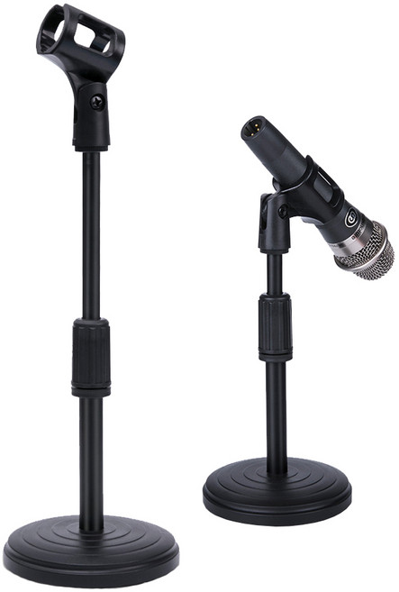 미니 2단 탁상용 마이크 스탠드 거치 높이조절 360도 회전 유튜브 개인 1인 방송
