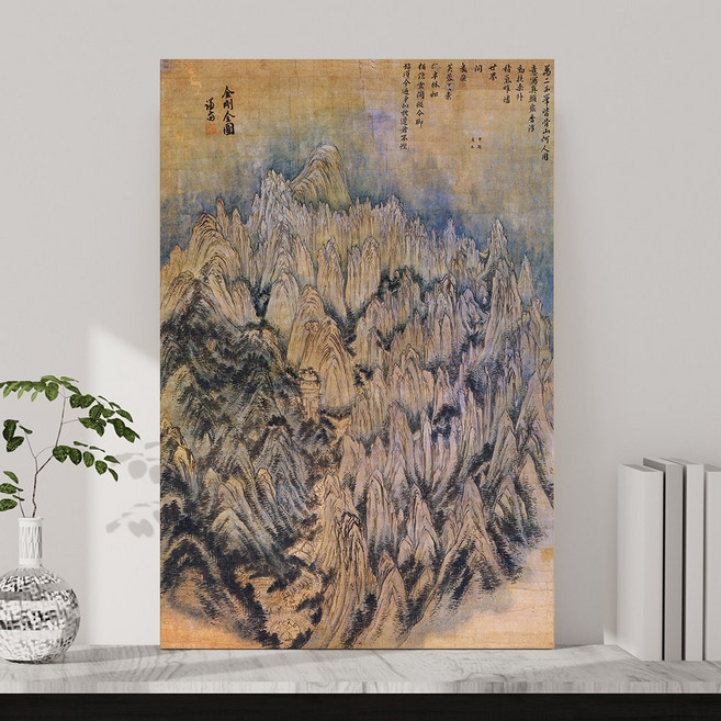 신사임당 신윤복 전통 민화 풍수 한국 전통 민속화 풍속화 인테리어 학교 교실 교육 액자, 31.정선-금강전도