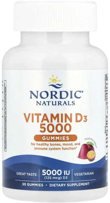 Nordic Naturals 비타민D3 5000 구미젤리 패션프루트 구미젤리 30개, NordicNaturals비타민D35000구미젤리패션프 - 쿠팡