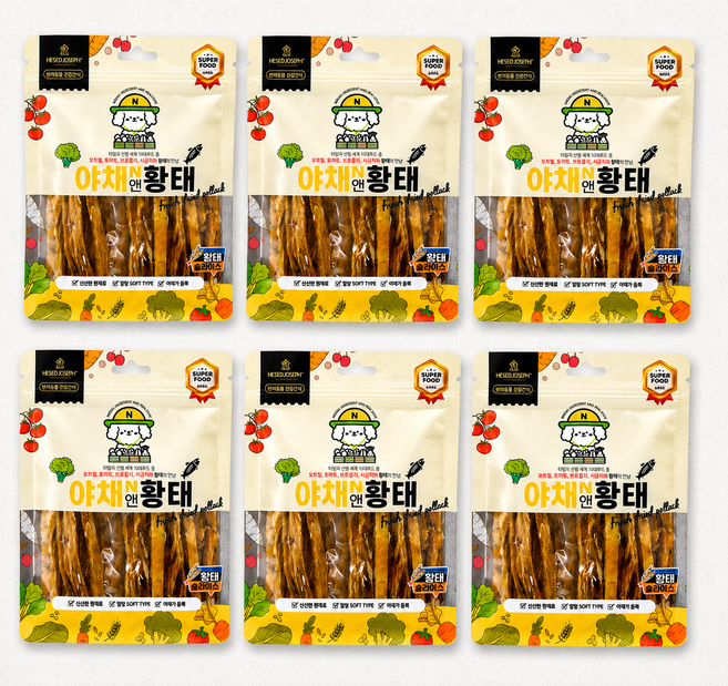 야채앤 황태슬라이스, 황태_슬라이스, 160g, 6개