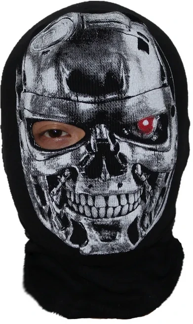 Balaclava 후드 카울 사이버 펑크 유령 마스크 무서운 해골 죽음 페이스 할로윈 코스프레 의상, 05 21h