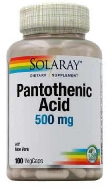 Solaray 솔라레이 판토텐산 500mg 100 베지캡슐 영양제 건강보조식품, 1개, 100정 - 쿠팡