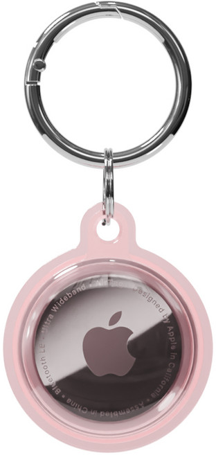 신지모루 에어태그 360도 풀커버 TPU 소프트 커버 케이스, 핑크, 1개