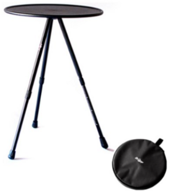 닥터캠프 캠핑 사이드 삼각대 테이블 원형, 블랙 색상 1세트