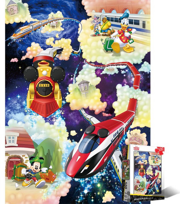 500피스 직소퍼즐 디즈니 미키의 꿈의기차 (액자옵션선택) PL510D, 1개, 퍼즐단품(액자없음)