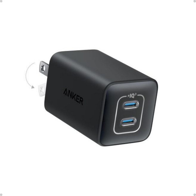 Anker 앤커 Nano 47W USB C 충전기 아이폰호환 17 16 Galaxy Pixel용 2포트 컴팩트 접이식 GaN 맥세이프 호환 블랙 226532, Black