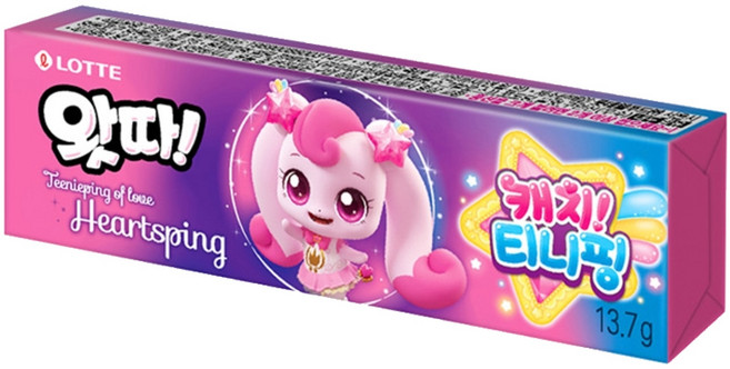 롯데웰푸드 풍선껌 왓따 캐치 티니핑, 5개, 13.7g