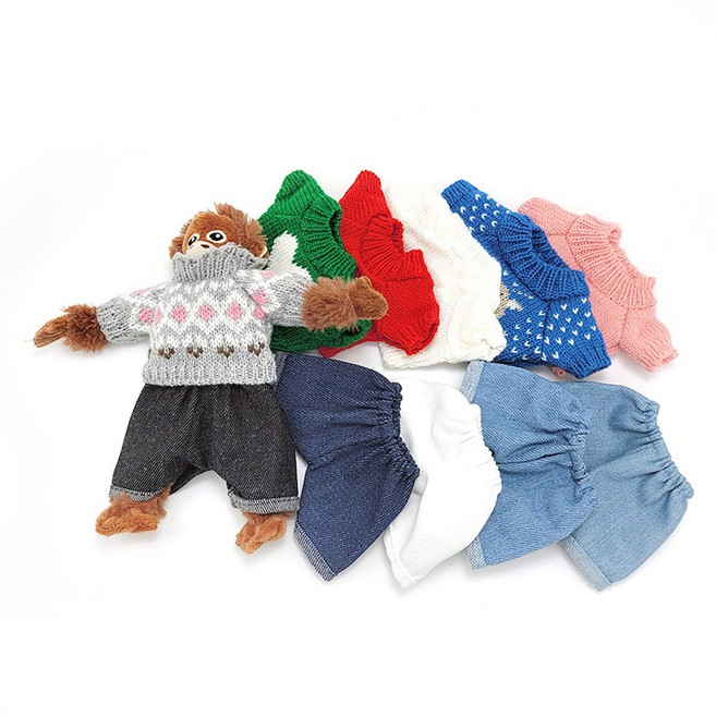 오숭이 원숭이 인형옷 20CM 귀여운인형 오랑우탄 봉제인형 고숭이 캐릭터인형 인형꾸미기, 1개, 화이트진