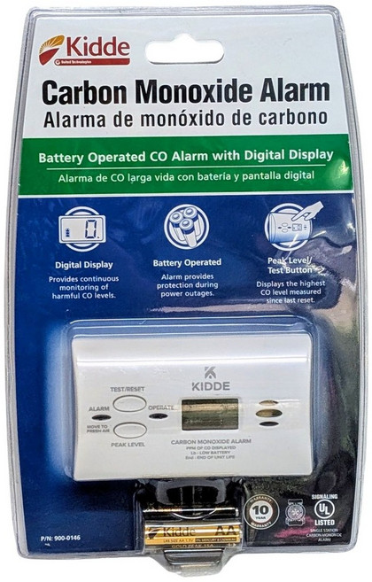 Kidde KN-COPP-B-LPM 一氧化碳偵測器 警報器 電池式有讀數 2年保固, 1個, 全新品-包裝良好