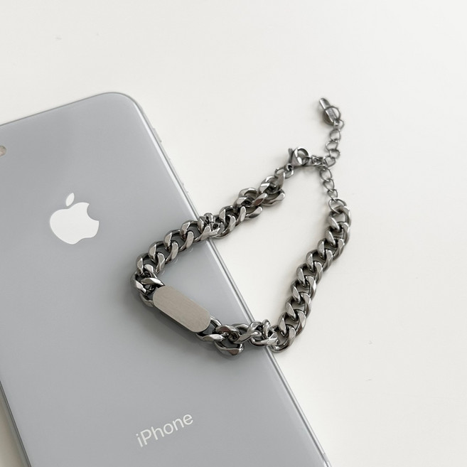 Kolorfull 남성용 티타늄 체인 팔찌