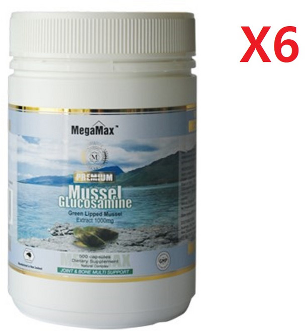 메가맥스 뉴질랜드 초록홍합+글루코사민 1000mg 500정-6개, 500정, 6개
