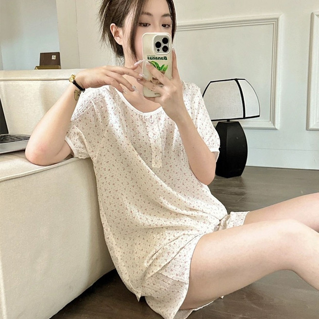 유유라키 심플 데일리 반팔 잠옷세트