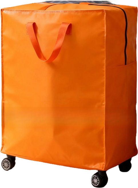 바퀴달린 수납 여행 가방 장바구니 캐리어 쇼핑카트 특대형 180L, 오렌지, 1개