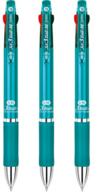 자바펜 제트3볼M 유성볼펜 0.38mm, 민트, 15개입
