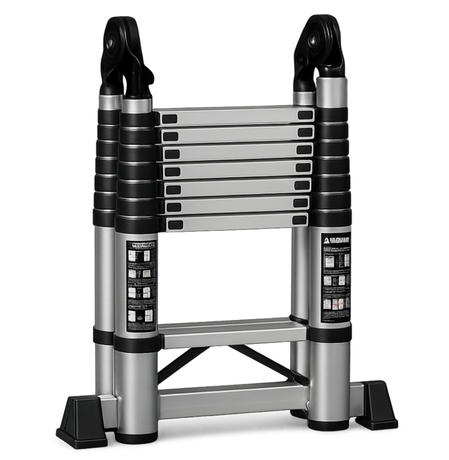 EBEAUTYDAY 스텐 접이식 사다리 A형 H형 겸용 튼튼한 고강도 안전발판 미끄럼방지 높이조절 가정용 사다리, 1개