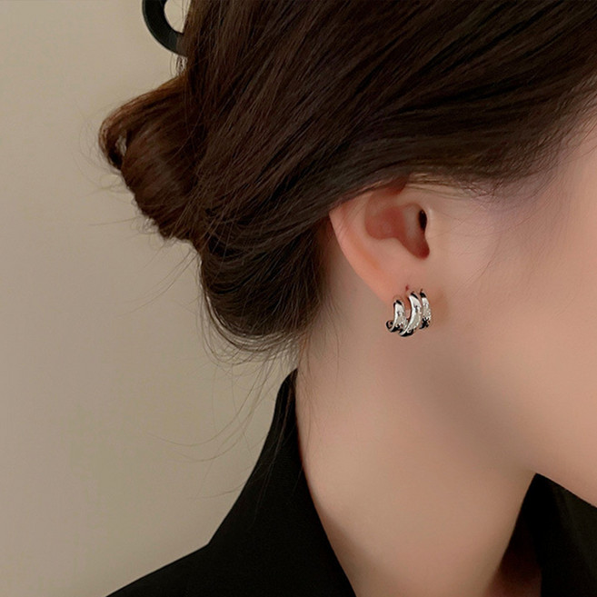 트리플 레이어 볼드 귀걸이 2color