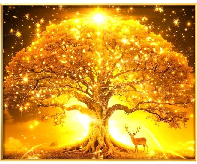 씨엘 보석십자수 개인소장용(작품용) 집들이 고급선물 격이 다른 원터치 프리미엄액자 40*50cm 부엉이 해바라기, KS015-황금수, 1개