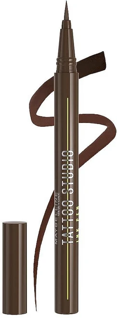 MAYBELLINE 메이블린 타투 스튜디오 잉크 펜 리퀴드 아이라이너 24시간 지속 방수 및 번짐 방지 메이크업 브라운 1개 - 쿠팡