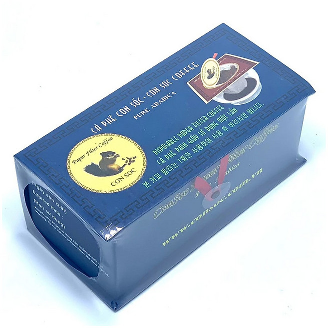 베트남 위즐커피 콘삭 루왁 다람쥐똥커피 아라비카 100% 드립백커피 10개입, 1박스, 160g