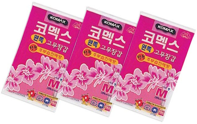코멕스 고무장갑 왼쪽, 중(M), 3개