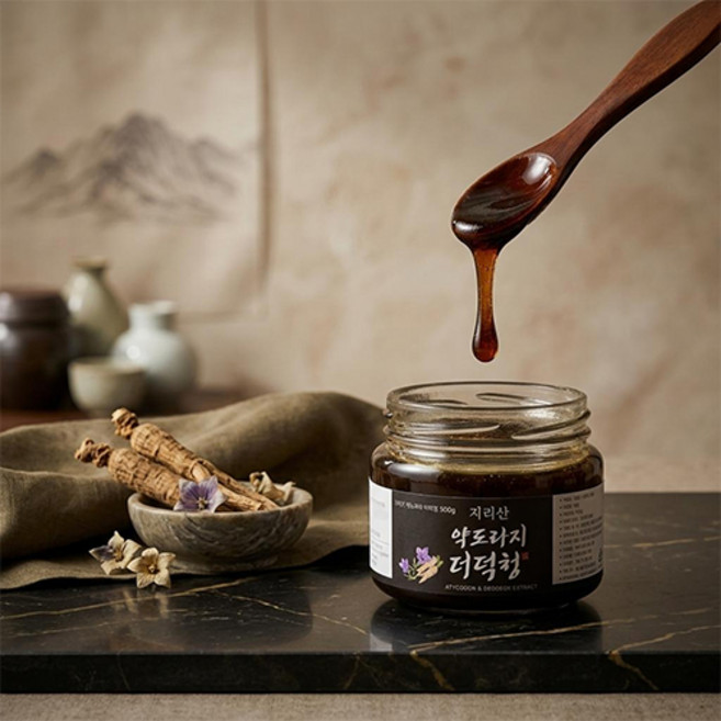 (무료배송) 지리산 6년 장수 도라지 약도라지 더덕청 도라지진액(500g), 500g, 1개, 500g