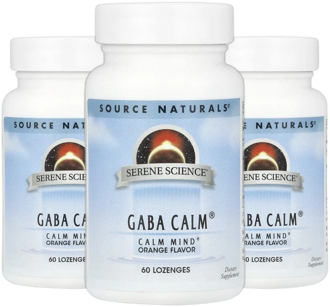 소스내추럴스 Serene Science 가바 GABA Calm 오렌지 사탕 60정 2+1, 3개, 60회분 - 쿠팡