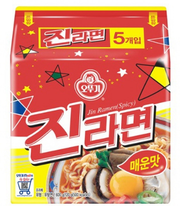 오뚜기 진라면 매운맛 120g 5입, 4개
