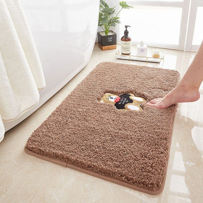 포유 극세사 테디베어 극세사 욕실 화장실 미끄럼방지 발매트, 고급형 발매트-브라운, 고급형_브라운