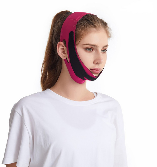 제이와이홀딩스 쳐진 얼굴 턱 리프팅 밴드 V라인 네오프랜, 핑크, 1개