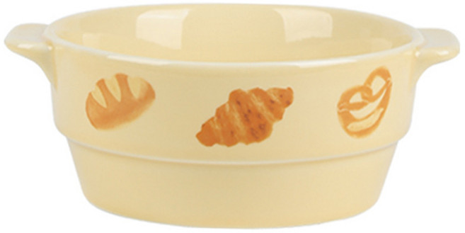 Entrolring 귀여운 빵 양귀 그릇 오븐 전용 그릇 샐러드 볼, 1개, 옐로우L