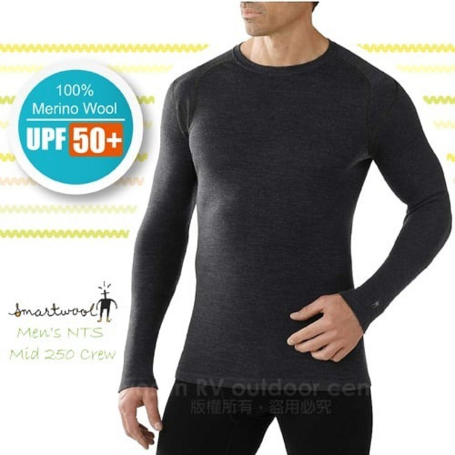 SmartWool NTS Mid 250 Crew 男款美麗諾羊毛長袖圓領衫