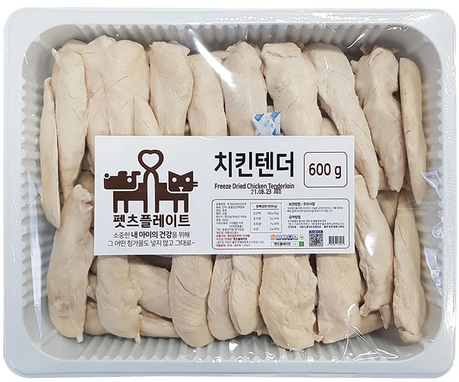 펫츠플레이트 동결건조간식 치킨텐더, 600g, 1개 - 쿠팡
