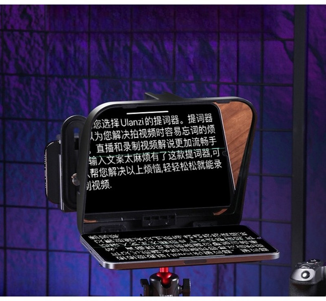 울란지 Ulanzi RT02 텔레프롬프터 녹화 라이브 스트리밍 인터뷰 용 휴대용 텔레프롬프터, 1개