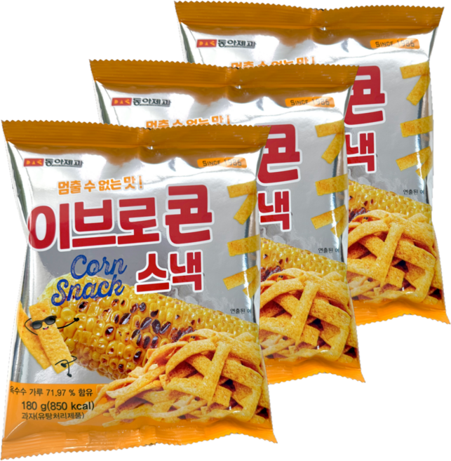 동아제과 예쁜이콘, 180g, 3개