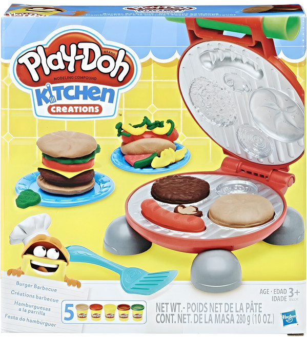 해즈브로 플레이도우 버거놀이 세트, 혼합 색상, 679g, 1개