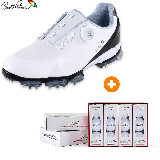 아놀드파마 국산 스파이크 골프화 남성용 챔피언2 + 3피스 골프공 1더즌 12개입 사은품