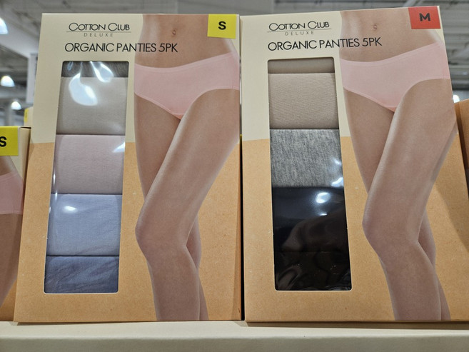 코스트코 코튼클럽 오가닉 면 팬티 5매 면스판 부드러운밴드 편안한여성팬티 오가닉 베이직핏