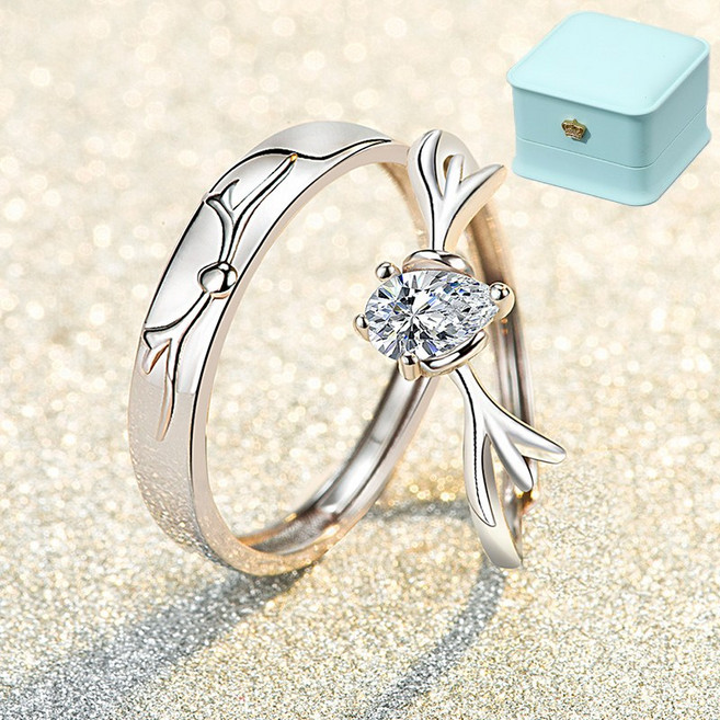 르떼르넬 JSCR050 Silver 넌 나의 사슴 결혼 프로포즈 기념일 선물 실버 커플 반지 은반지 커플링