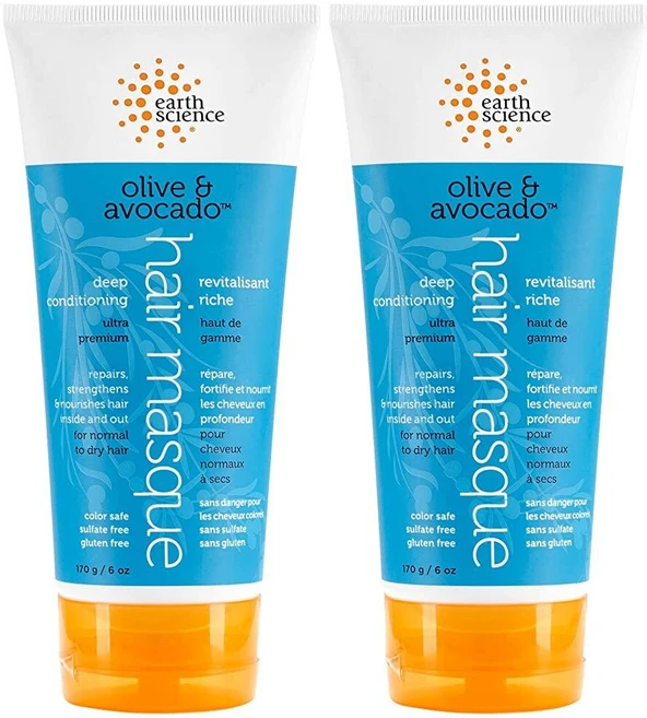 EARTH SCIENCE - 올리브 & 아보카도 딥 컨디셔닝 헤어 마스크: 일반 모발부터 건조한 모발용 (2팩 170g(6온스) - 쿠팡