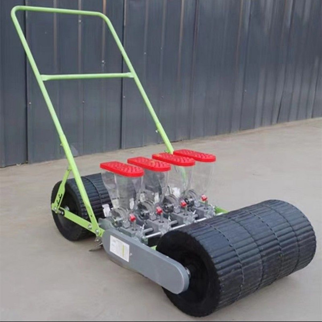 모종 야채 종자 파종기 다기능 농기구 핸드 푸시, 4줄 푸시(줄 간격 8-15cm), 1개