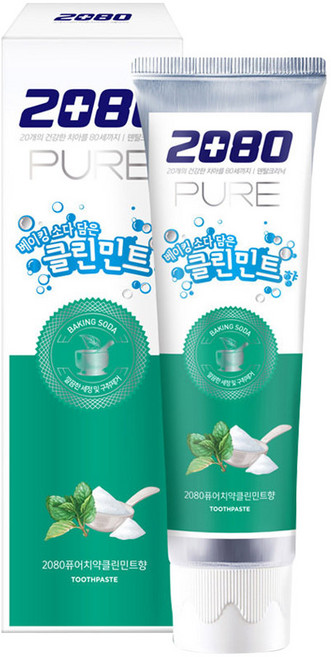 2080 퓨어치약 클린민트향, 120g, 6개