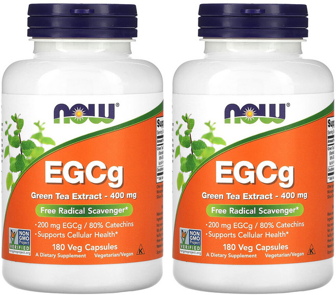 나우푸드 EGCg 녹차 추출물 400mg 베지 캡슐, 2개, 180정